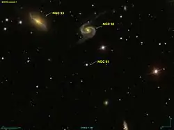 SDSSのデータから作成したNGC 91周辺の画像。