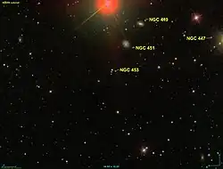 SDSSのデータから作成したNGC 453周辺の画像。