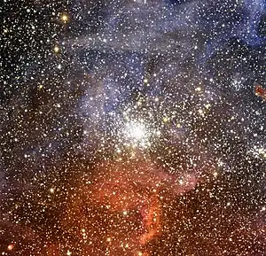 大マゼラン雲中のNGC 2100(ラ・シヤ天文台による撮影 Credit: ESO)
