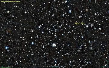 パンスターズで撮影された散開星団NGC 752。