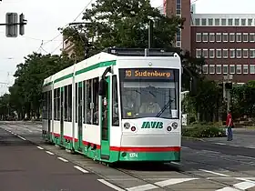 マクデブルク市電の主力車両・NGT8D(2012年撮影)
