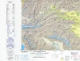中国＝ソ連国境の一部（1989年、アメリカ防衛地図局）
