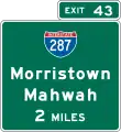 Interchange advance guide, New Jersey