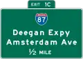 Interchange advance guide, New York State