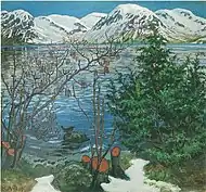 石の上に鳥のいる風景 (1912)  コーデー・ベルゲン美術館