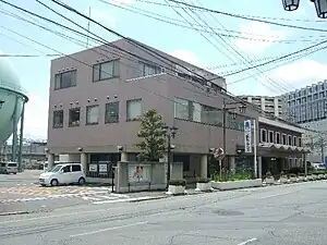 長野都市ガス本社(右)・ガスタンク