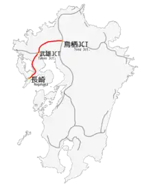 諫早の位置（九州内）