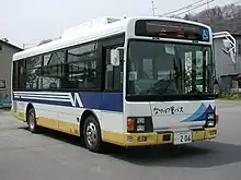 いすゞ・エルガミオ ワンステップ2010年1月に導入された新製車（2010年5月撮影）