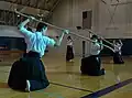後ろから見た上段の構え（なぎなた）