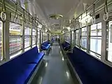 100形車内（レトロでんしゃ館にて）