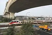 清洲西IC付近の名鉄名古屋本線との交差部