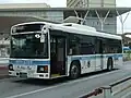 市内線用ノンステップバス車両。県の一括交付金により導入されたもの。