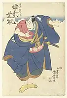 「土師の里館」 二代目中村芝翫のすくね太郎。天保3年(1832年)5月、江戸中村座。歌川国芳画。