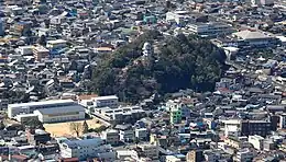 天狗倉山から望む中村山城跡（中村山公園）