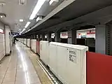 改修後のホーム（2019年8月29日）