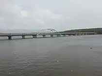 中の島遊歩道橋（全長250m・ヒバ製）