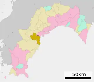 中土佐町位置図