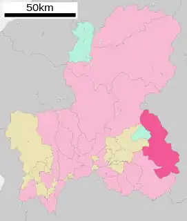 中津川市位置図