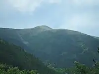 中腹から山頂を望む