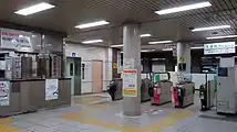 平岸駅改札口(2017年1月)