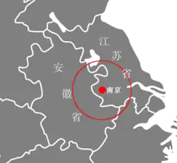 Location of 南京都市圏
