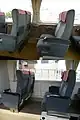 座席の違い（上が初期車、下が1992年増備車）