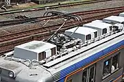 パンタグラフと冷房装置モハ6101形