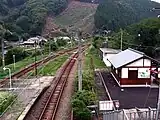 跨線橋から佐伯・大分方面を望む