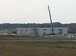 印西市と成田市の境である国道464号甚兵衛大橋付近で進められていた成田空港線工事（2008年3月）