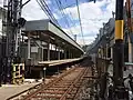 上り線仮駅舎プラットホーム