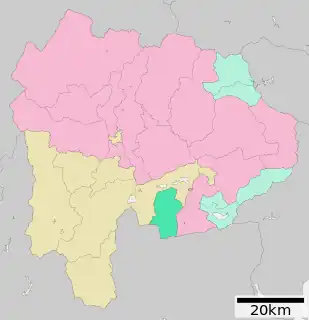 鳴沢村位置図