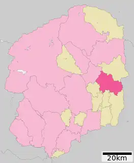 那須烏山市位置図