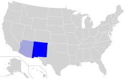 Navajo language spread in the United States.