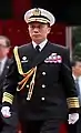総統府侍従武官長飾緒を着用した海軍将官（劉志斌中将、2017年3月29日）