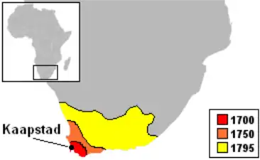 オランダ領ケープ植民地の経年変化 (1700-1800)