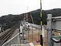 新橋建設中の餘部駅からの風景（新橋と現橋が並ぶ）