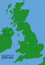 ニューカッスル=アンダー=ライムの位置の位置図