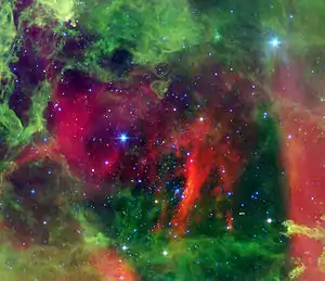 An 赤外線 スピッツァー宇宙望遠鏡 (SIRT) image of NGC 2244.Credit: SIRT/NASA