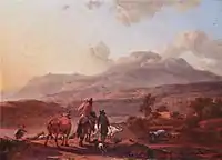 『イタリアの夕暮れの風景』