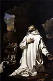 Saint Bruno en prière dans le désert