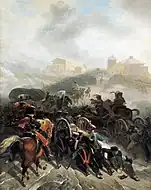 半島戦争中のアダラーマ山脈を通るフランス軍