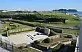 湘南海岸公園の聶耳記念広場(後方は江の島)