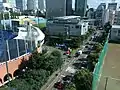 9階から公道を見る（2017年9月2日撮影）