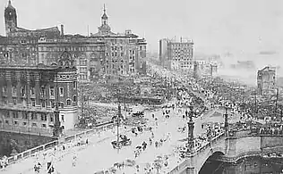 1923年の関東大震災直後の日本橋
