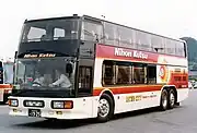 リアのテールランプがバンパーに移動した例（日本交通の高速バス仕様車）