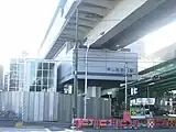 開業間近の日暮里・舎人ライナー熊野前駅（2008年1月）