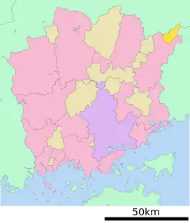 西粟倉村位置図