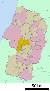 西川町位置図