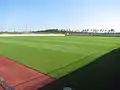 スタンドからピッチを見る