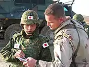 防弾チョッキ2型を着用した隊員(イラク派遣時)